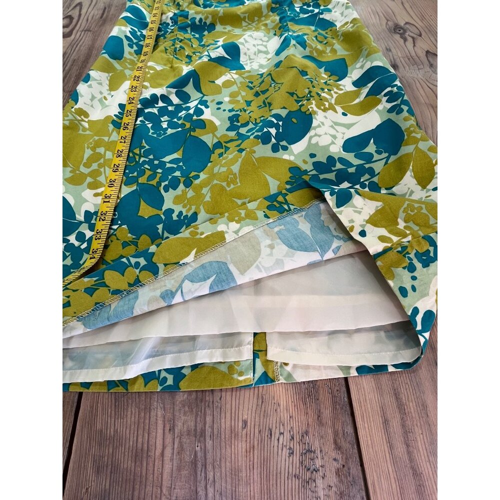 Y2K Chadwicks Shift Dress Womens 14 Green Floral Sleeveless Lined - Picture 7 of 7